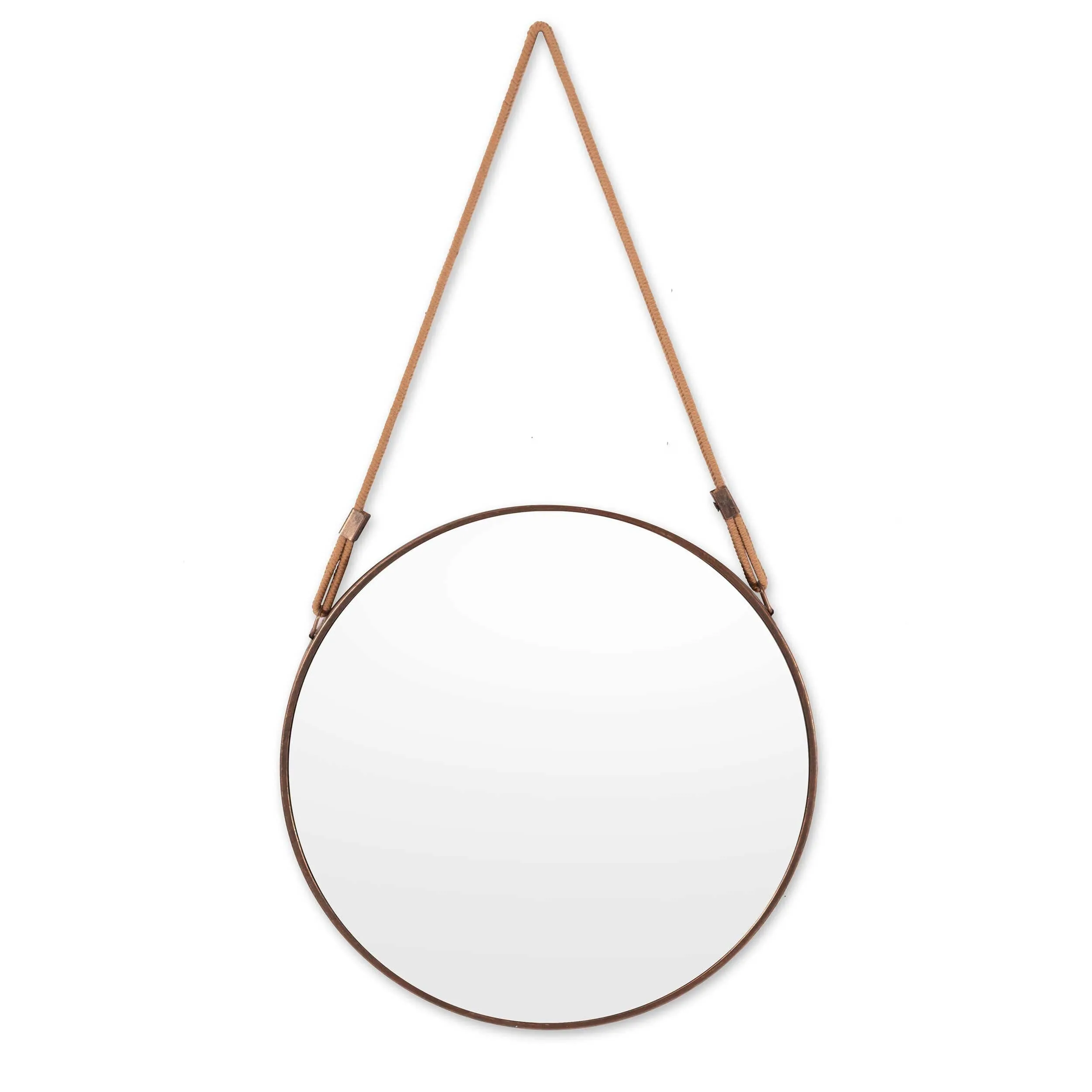 19" Round Mirror with Hanging Rope - Gild Alias Wall Mirror