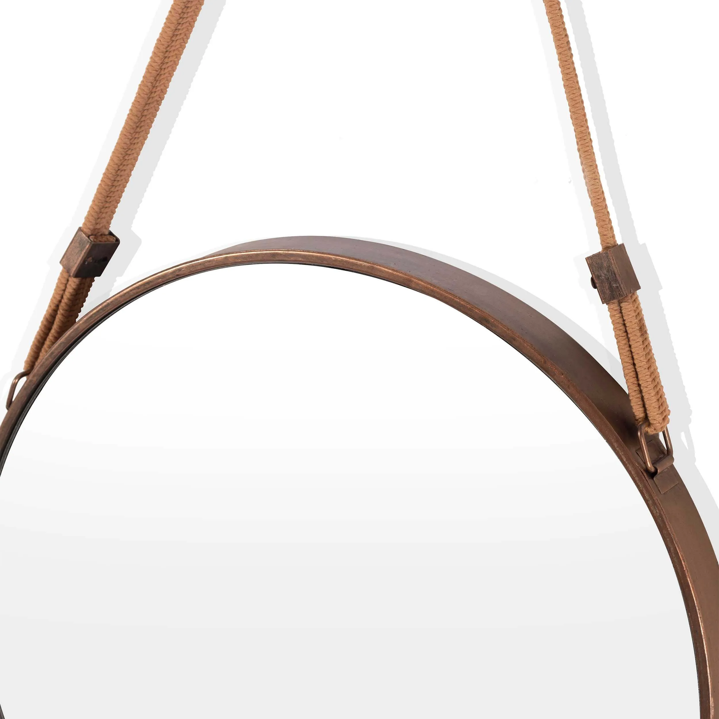 19" Round Mirror with Hanging Rope - Gild Alias Wall Mirror