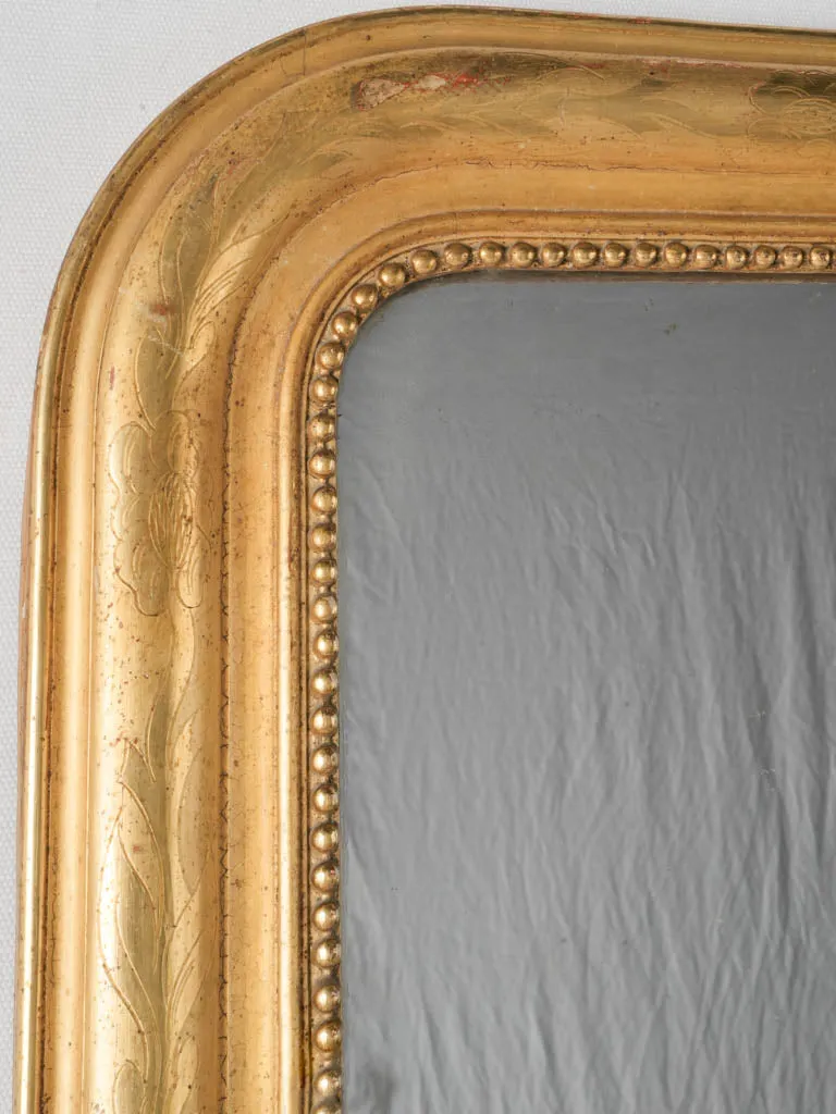 19th-century Louis Philippe mirror w/ bright gilt finish 38¼" x 26½"