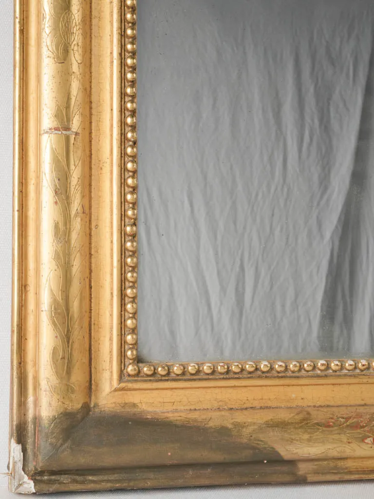 19th-century Louis Philippe mirror w/ bright gilt finish 38¼" x 26½"