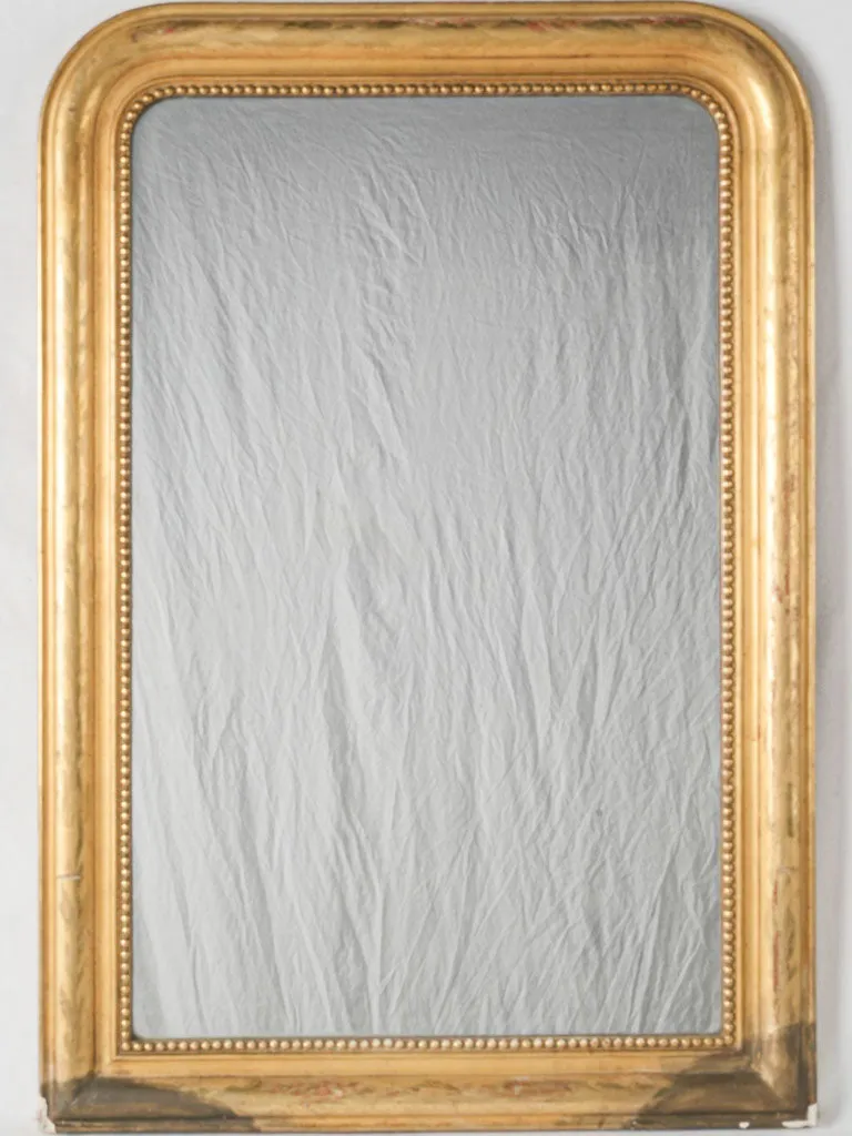 19th-century Louis Philippe mirror w/ bright gilt finish 38¼" x 26½"