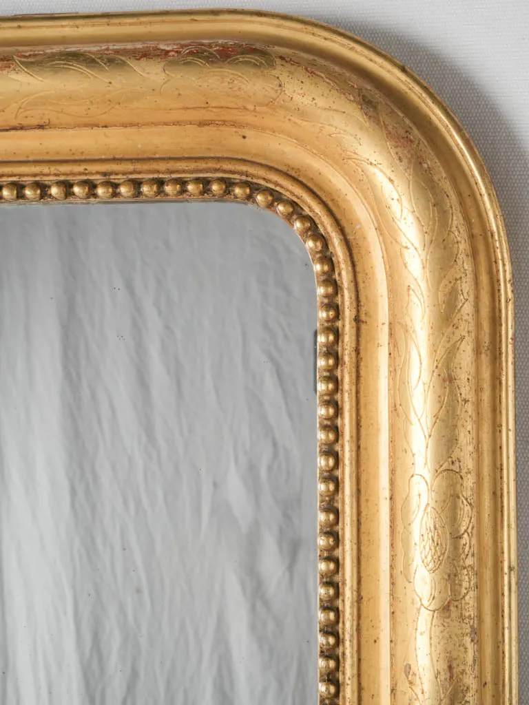 19th-century Louis Philippe mirror w/ bright gilt finish 38¼" x 26½"