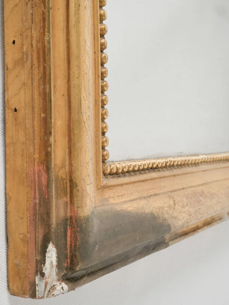 19th-century Louis Philippe mirror w/ bright gilt finish 38¼" x 26½"