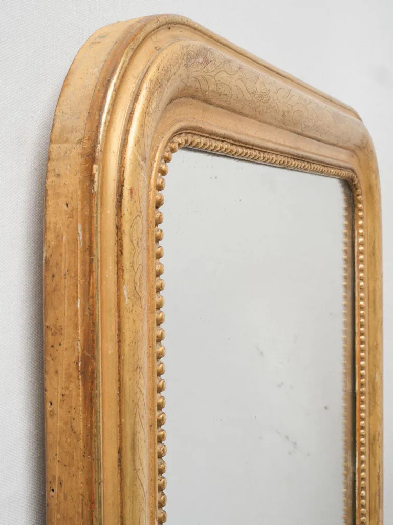 19th-century Louis Philippe mirror w/ bright gilt finish 38¼" x 26½"