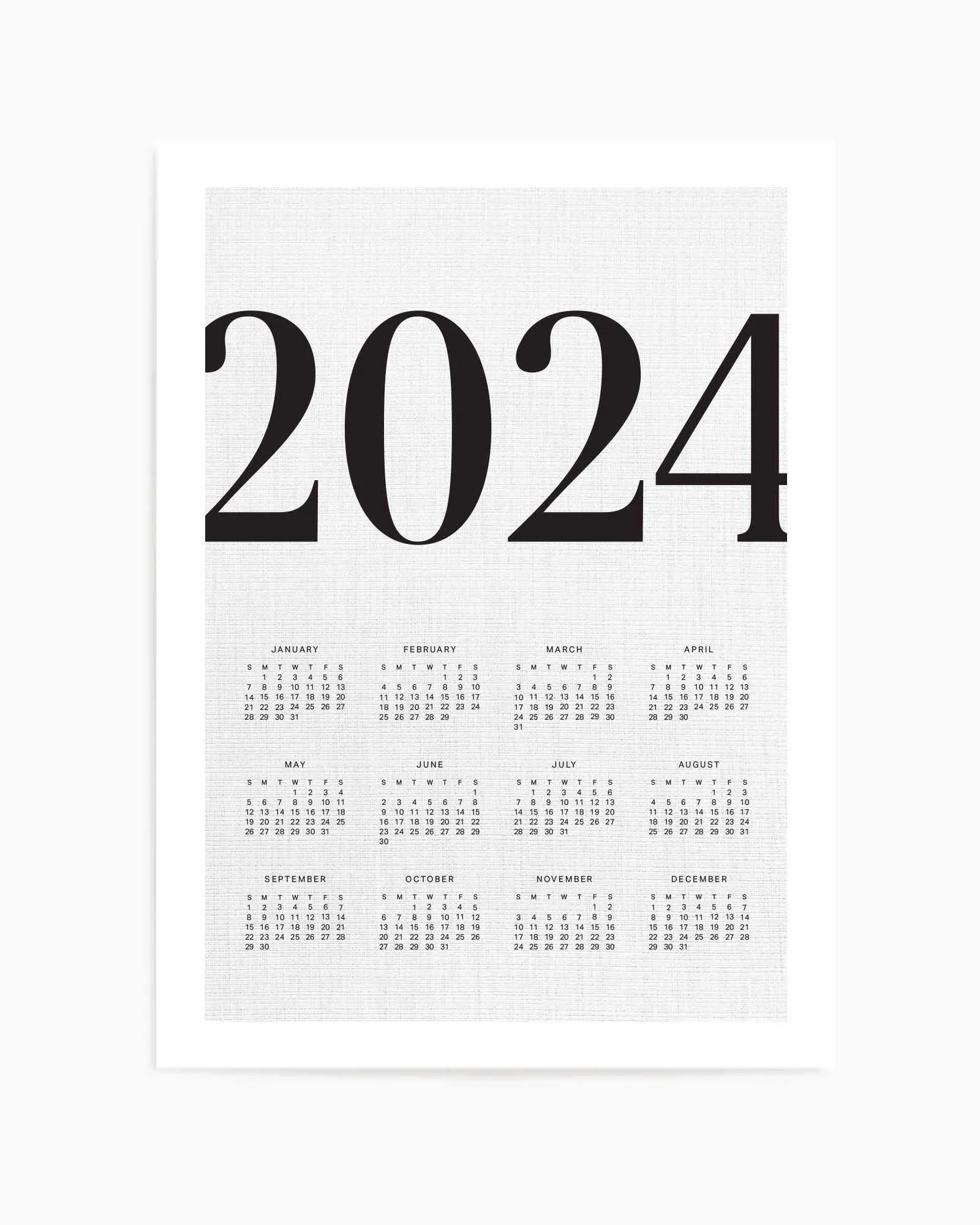 2024 Vogue Calendar in Linen | Art Print