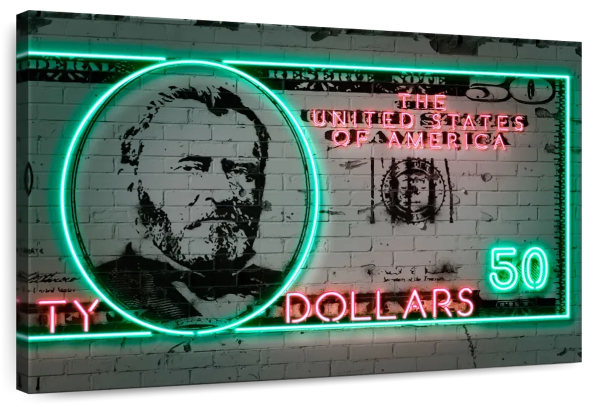 50 Dollars Wall Art