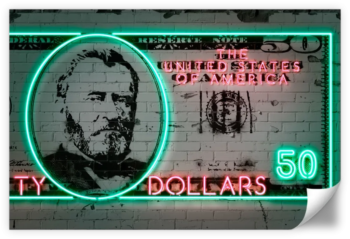 50 Dollars Wall Art