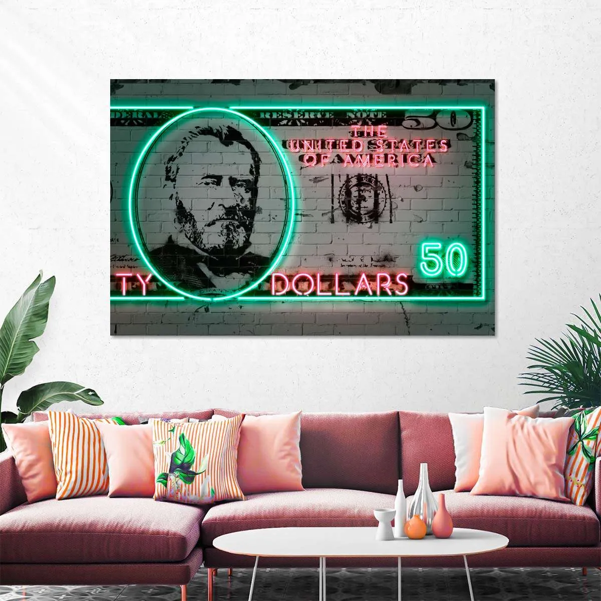 50 Dollars Wall Art