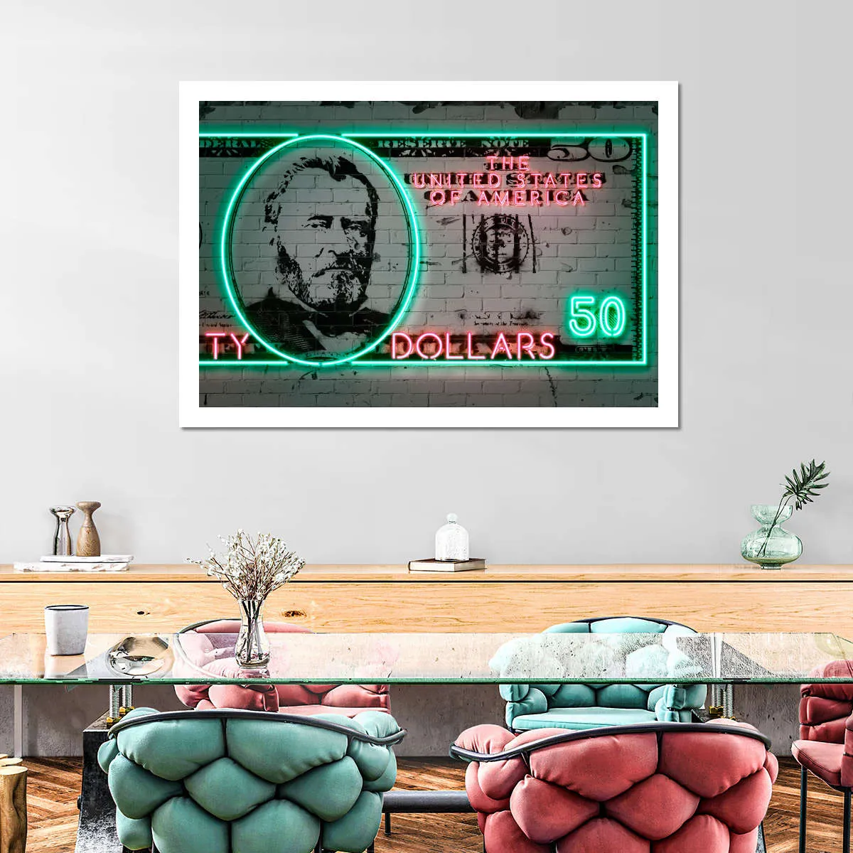 50 Dollars Wall Art
