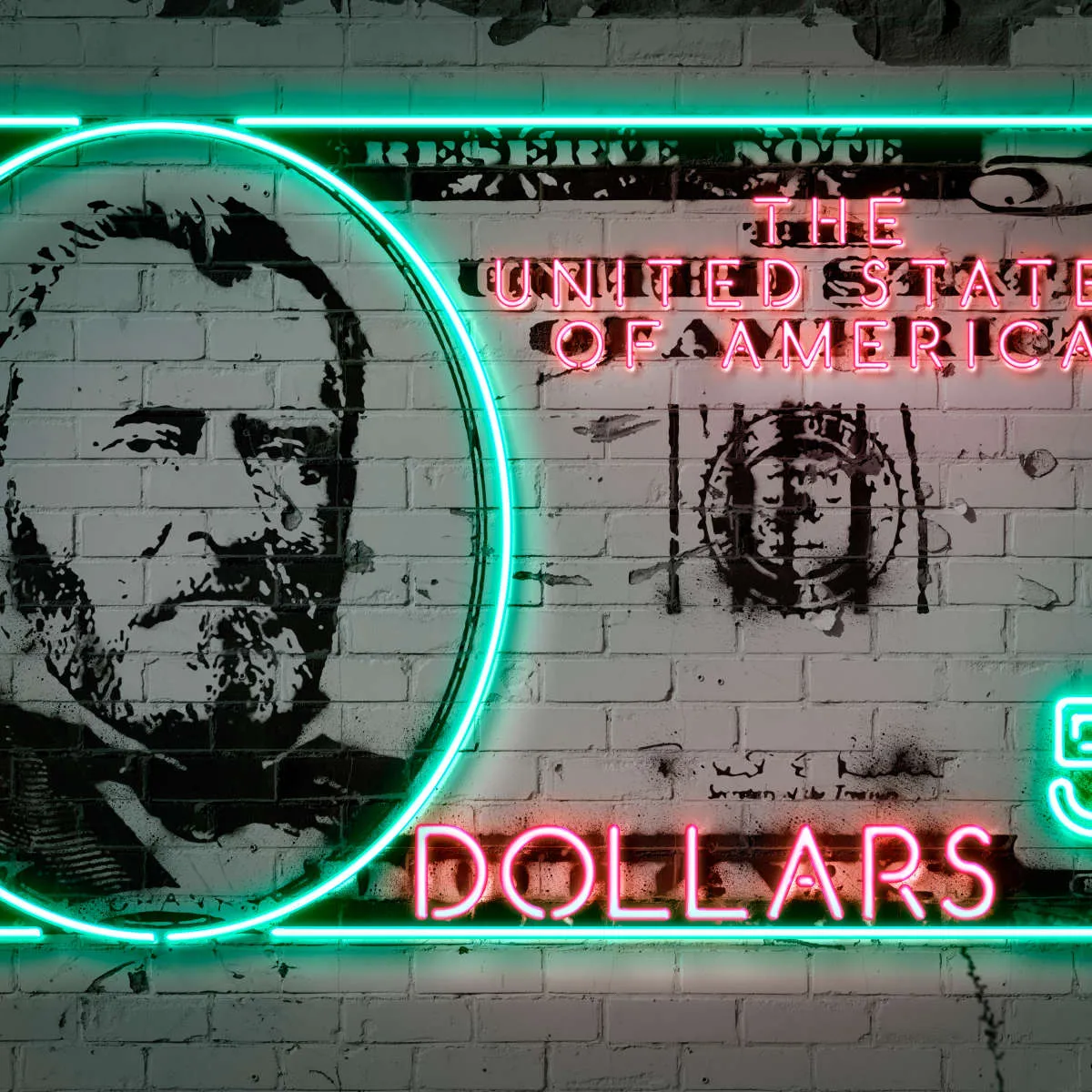 50 Dollars Wall Art