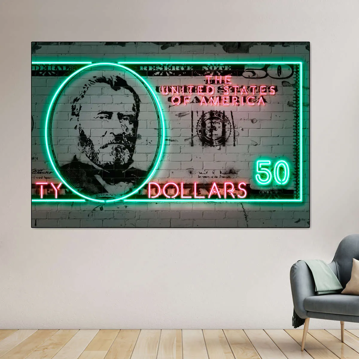 50 Dollars Wall Art