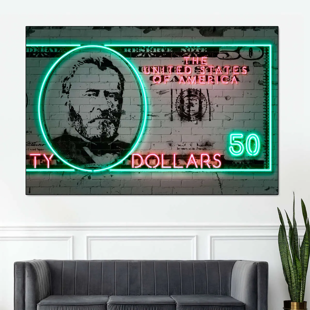 50 Dollars Wall Art