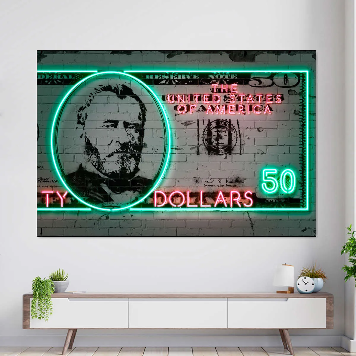 50 Dollars Wall Art