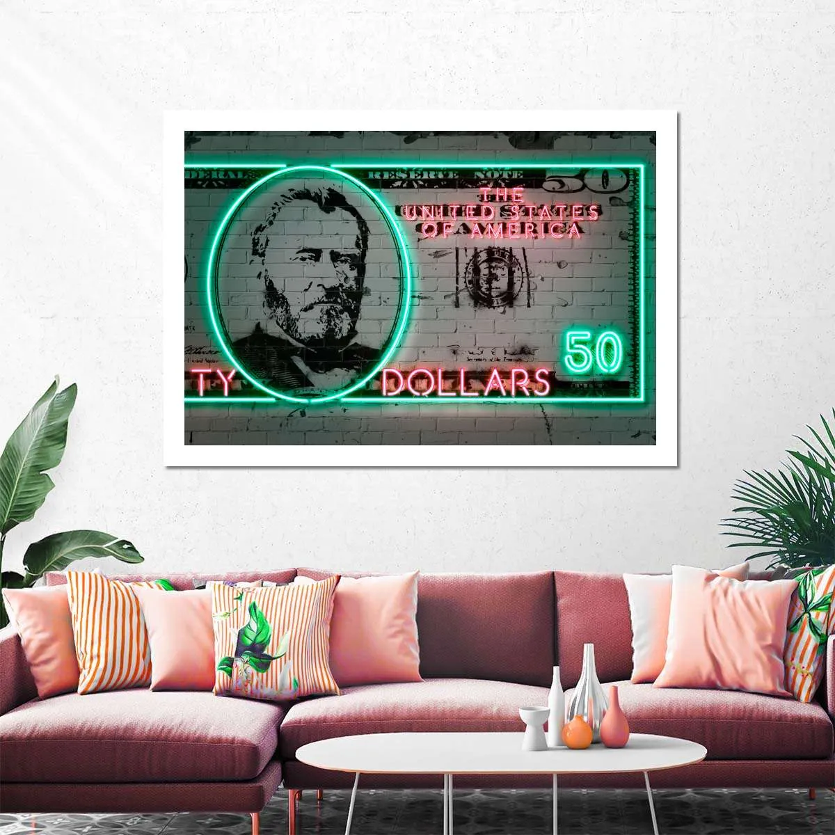 50 Dollars Wall Art