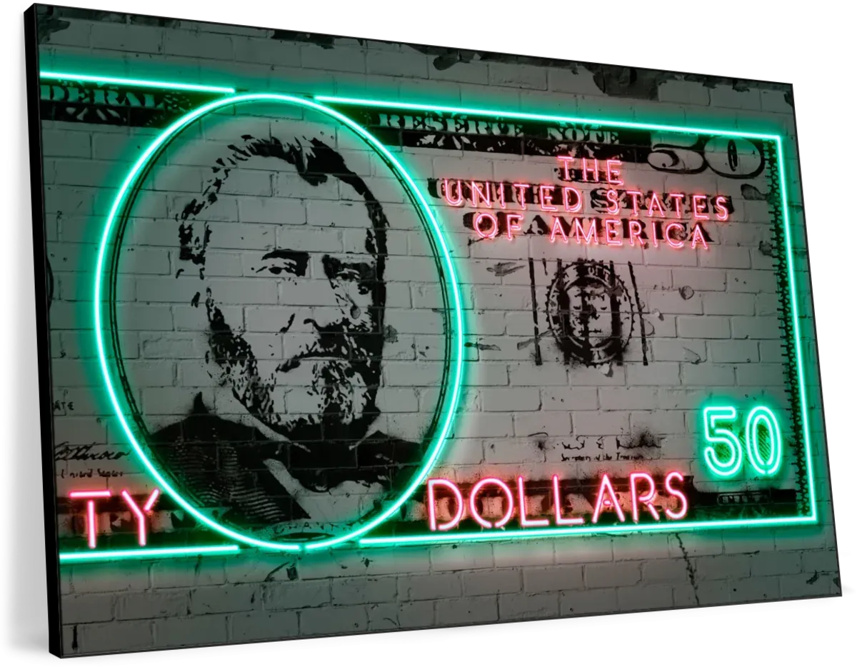 50 Dollars Wall Art