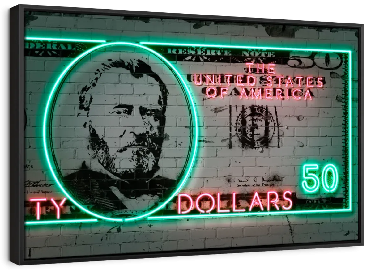 50 Dollars Wall Art
