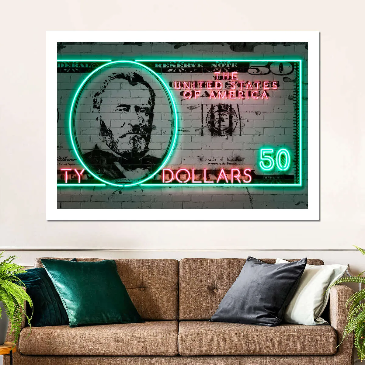 50 Dollars Wall Art