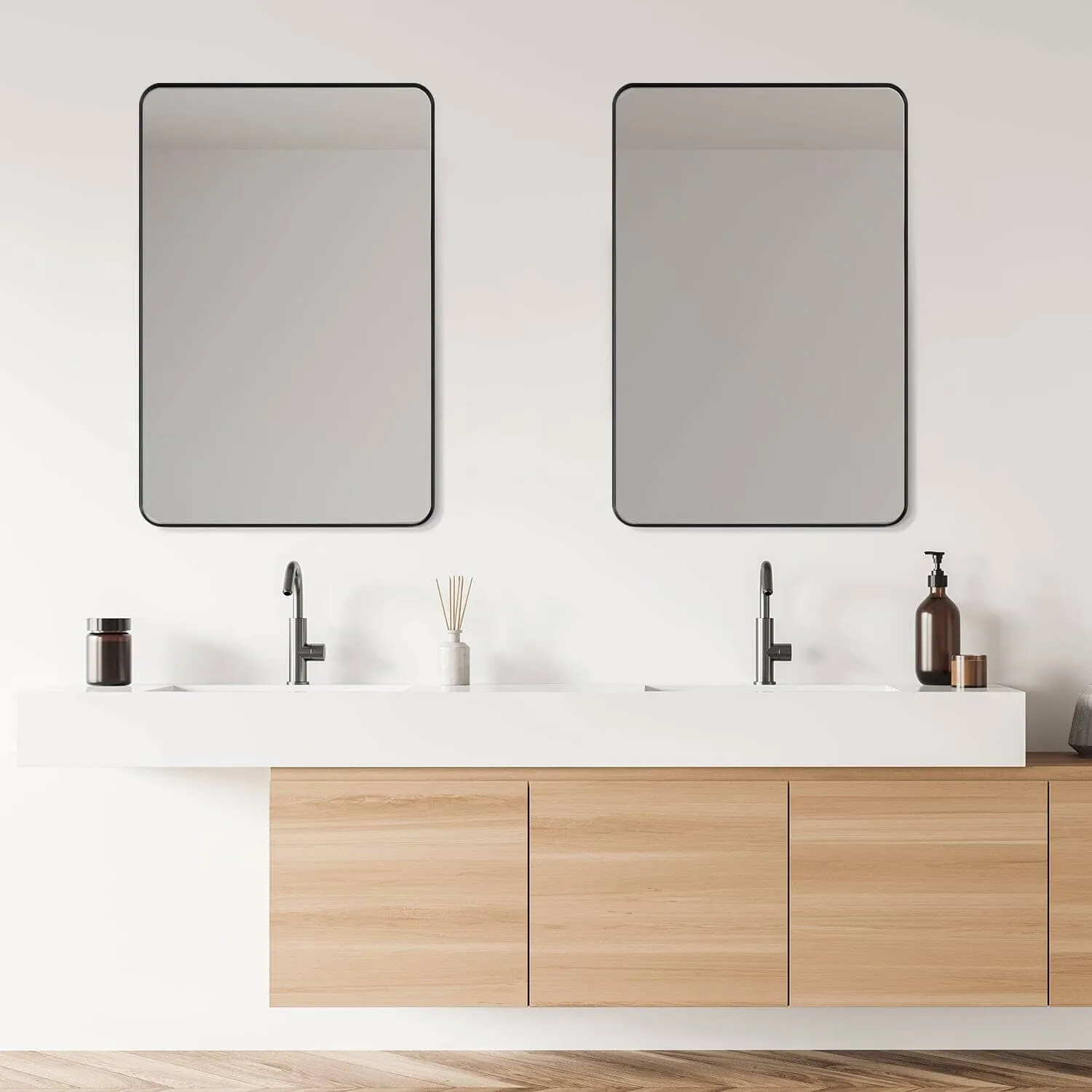 Altair Nettuno 24" Aluminum Framed Bathroom Mirror