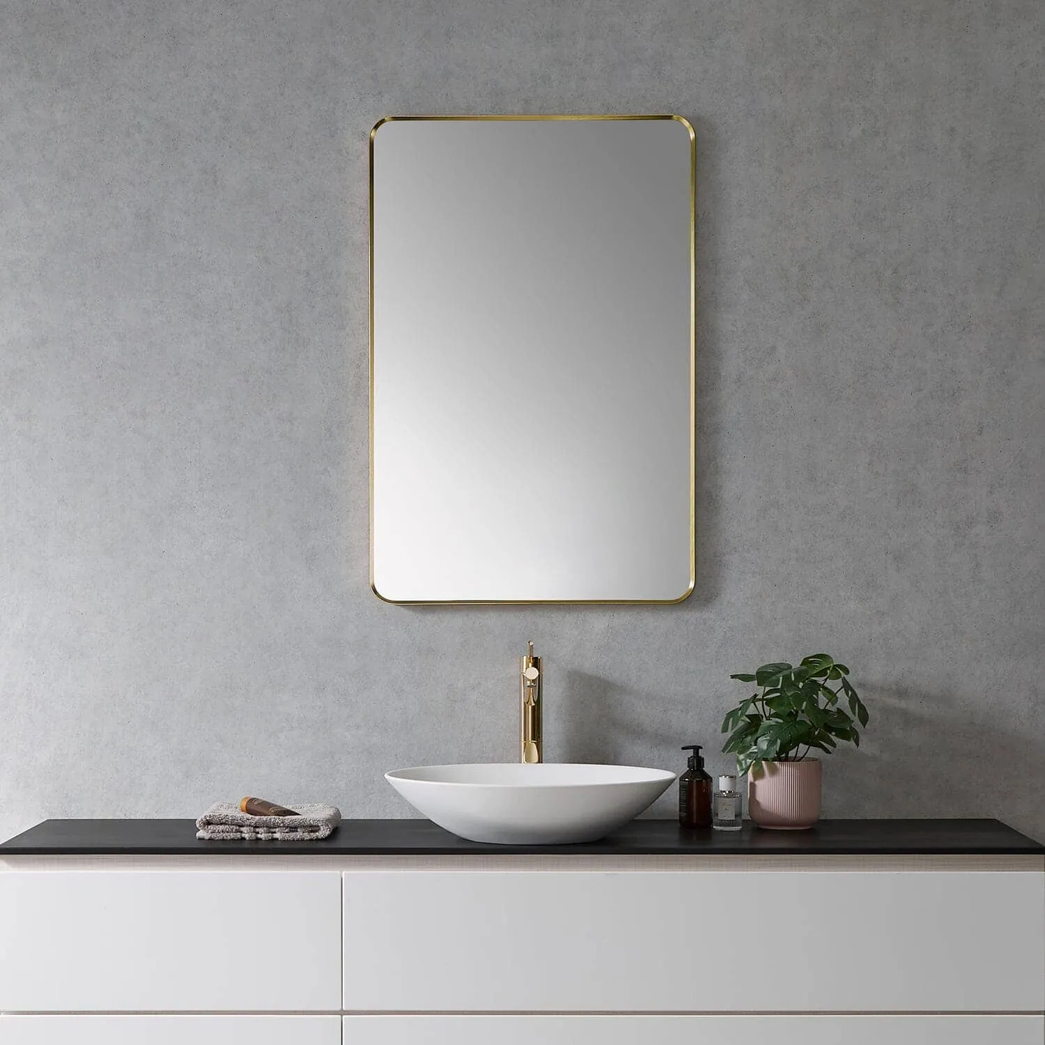 Altair Nettuno 24" Aluminum Framed Bathroom Mirror