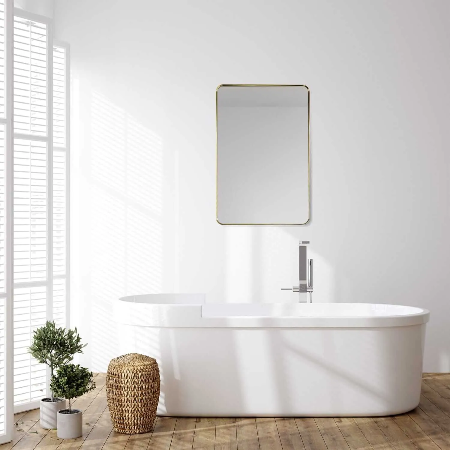 Altair Nettuno 24" Aluminum Framed Bathroom Mirror