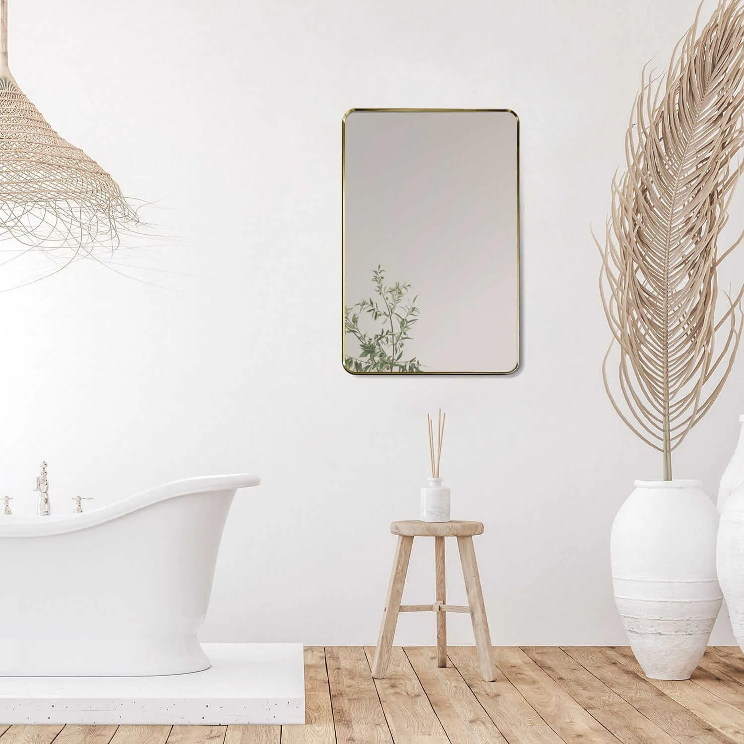 Altair Nettuno 24" Aluminum Framed Bathroom Mirror
