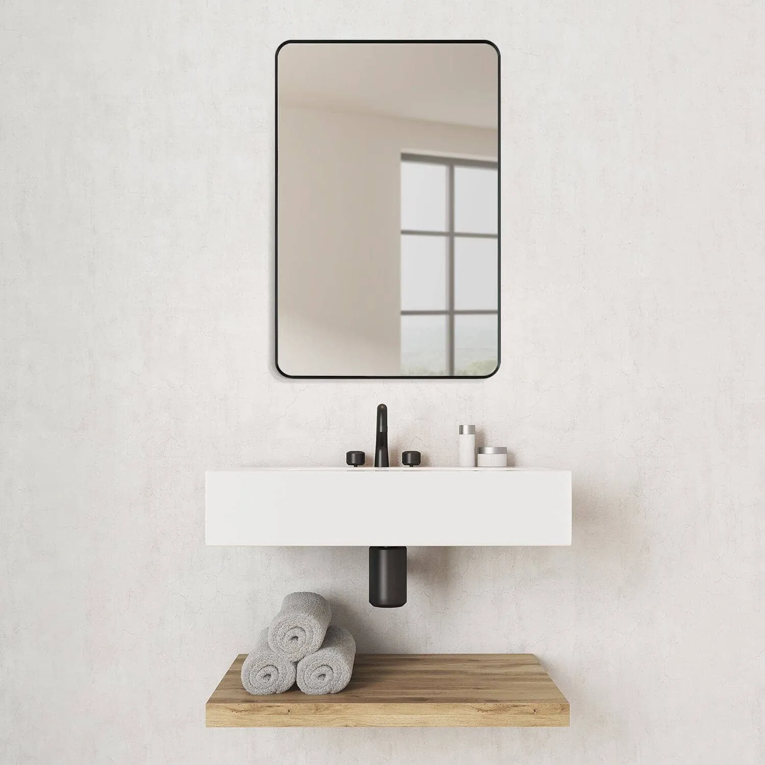 Altair Nettuno 24" Aluminum Framed Bathroom Mirror