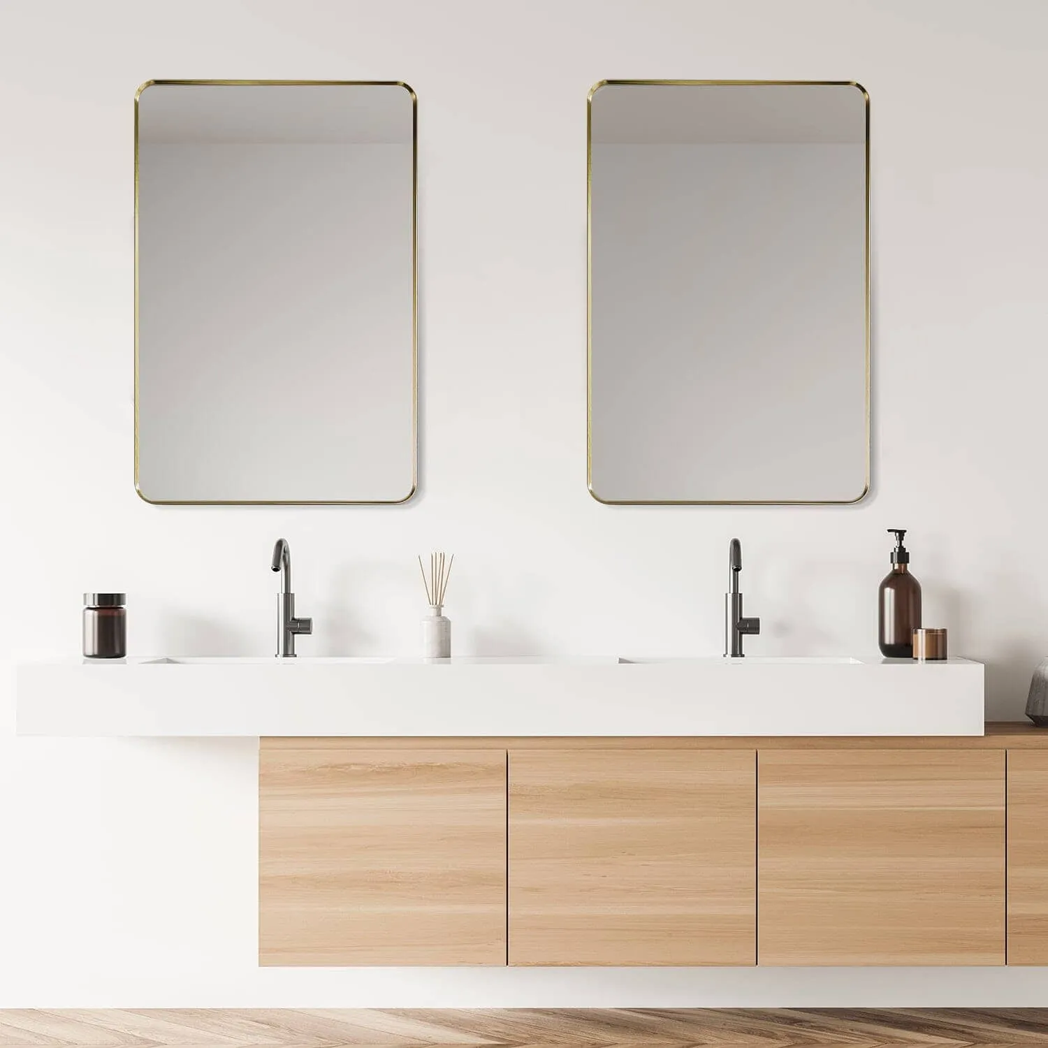 Altair Nettuno 24" Aluminum Framed Bathroom Mirror