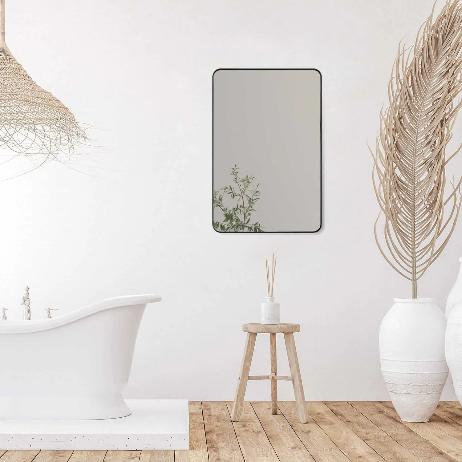 Altair Nettuno 24" Aluminum Framed Bathroom Mirror
