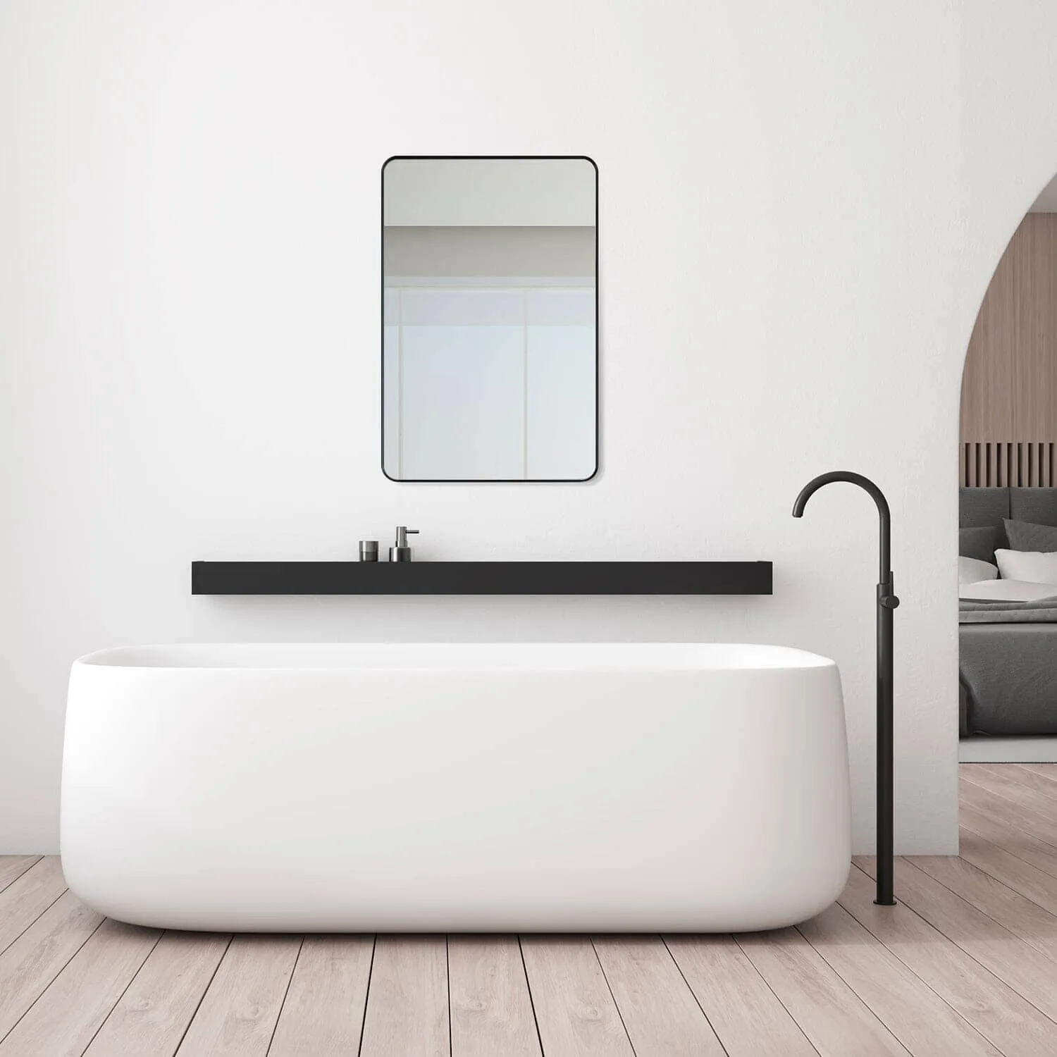 Altair Nettuno 24" Aluminum Framed Bathroom Mirror
