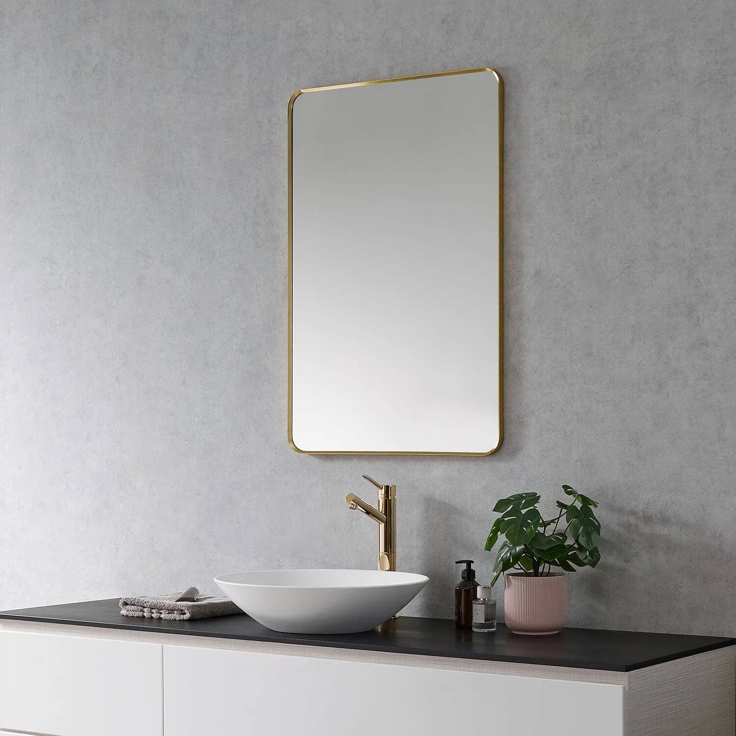 Altair Nettuno 24" Aluminum Framed Bathroom Mirror