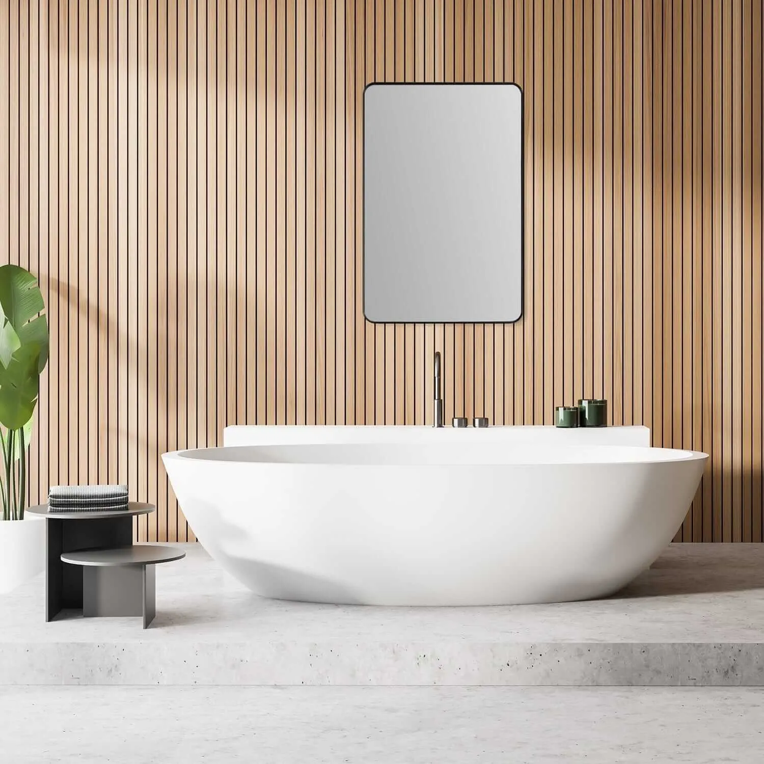Altair Nettuno 24" Aluminum Framed Bathroom Mirror