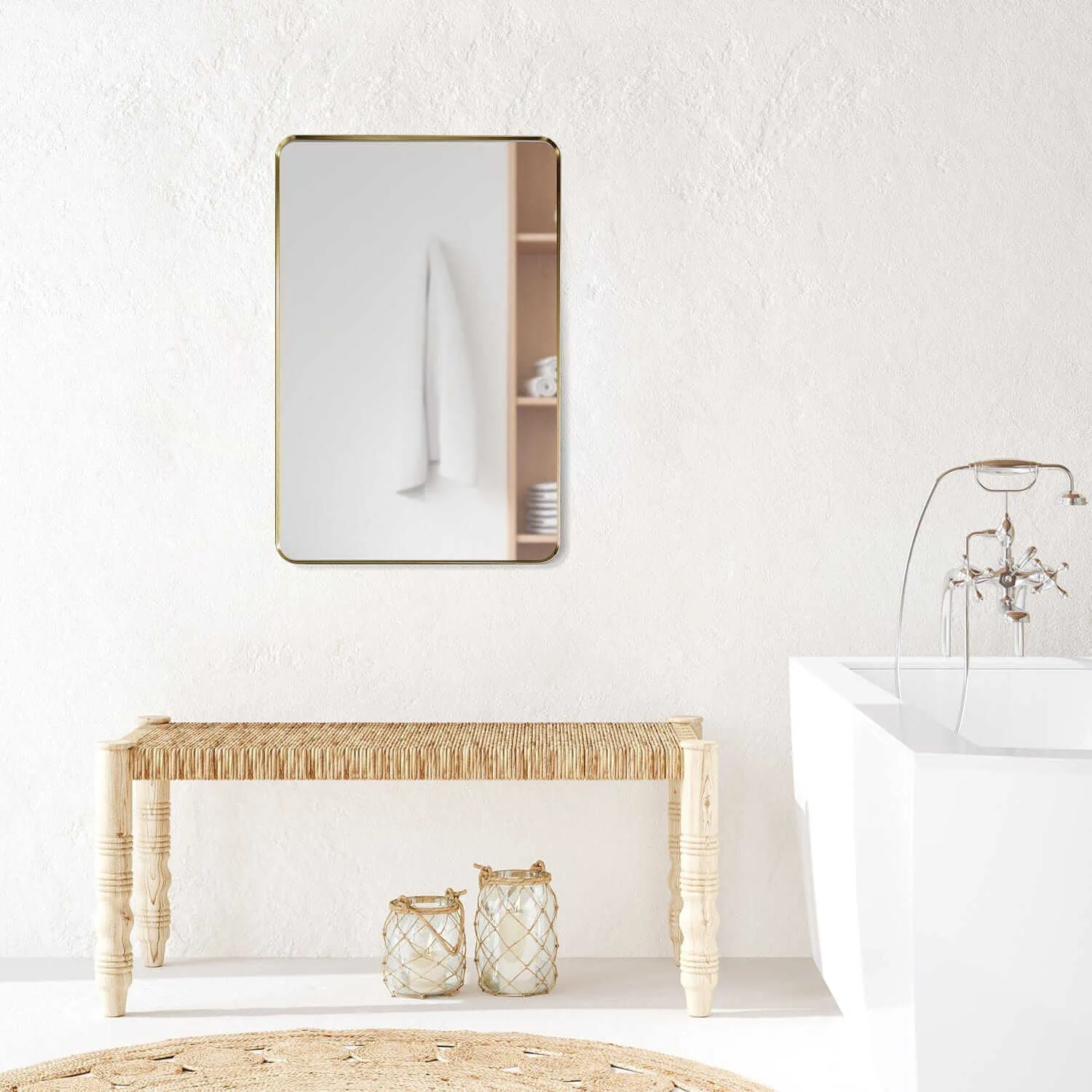 Altair Nettuno 24" Aluminum Framed Bathroom Mirror