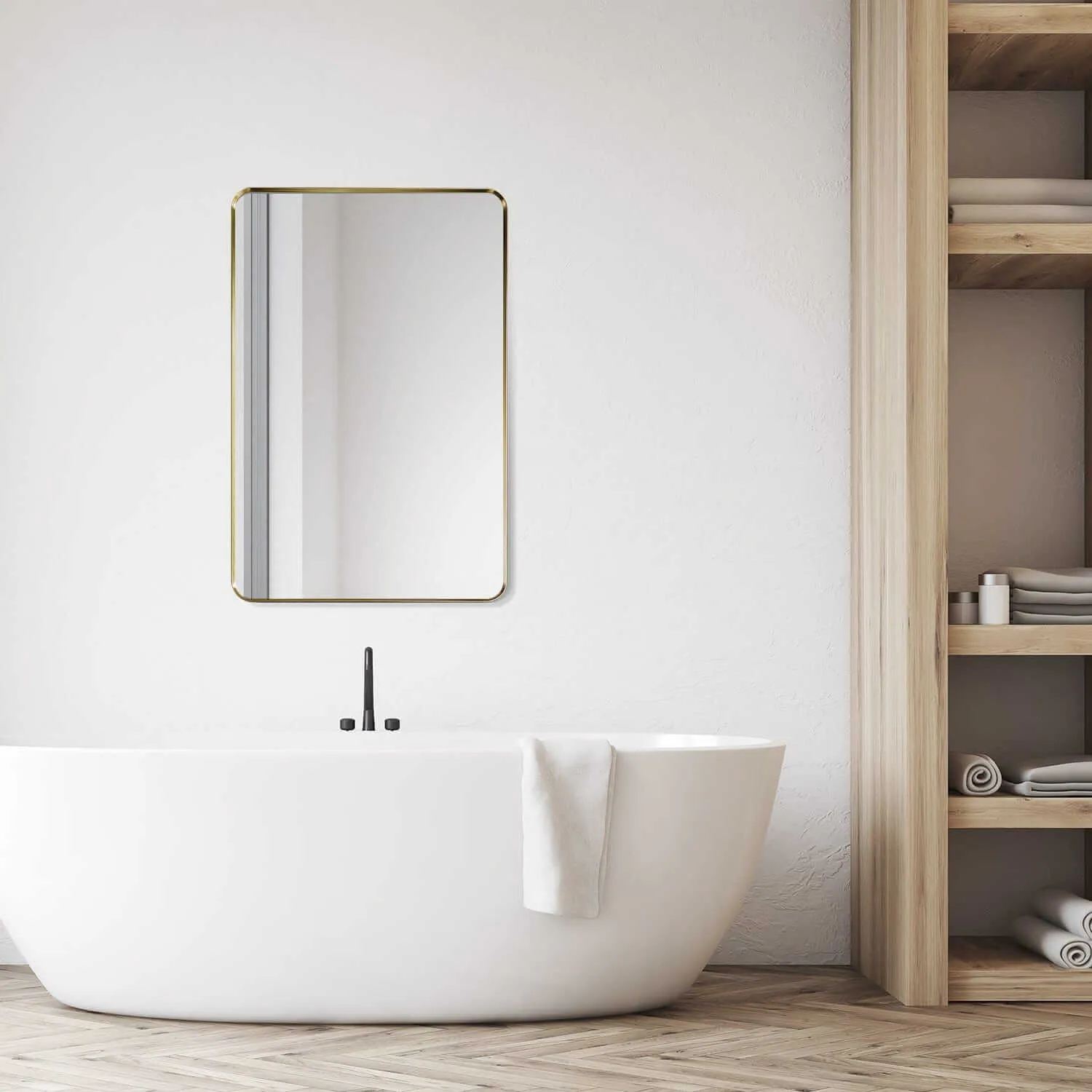 Altair Nettuno 24" Aluminum Framed Bathroom Mirror
