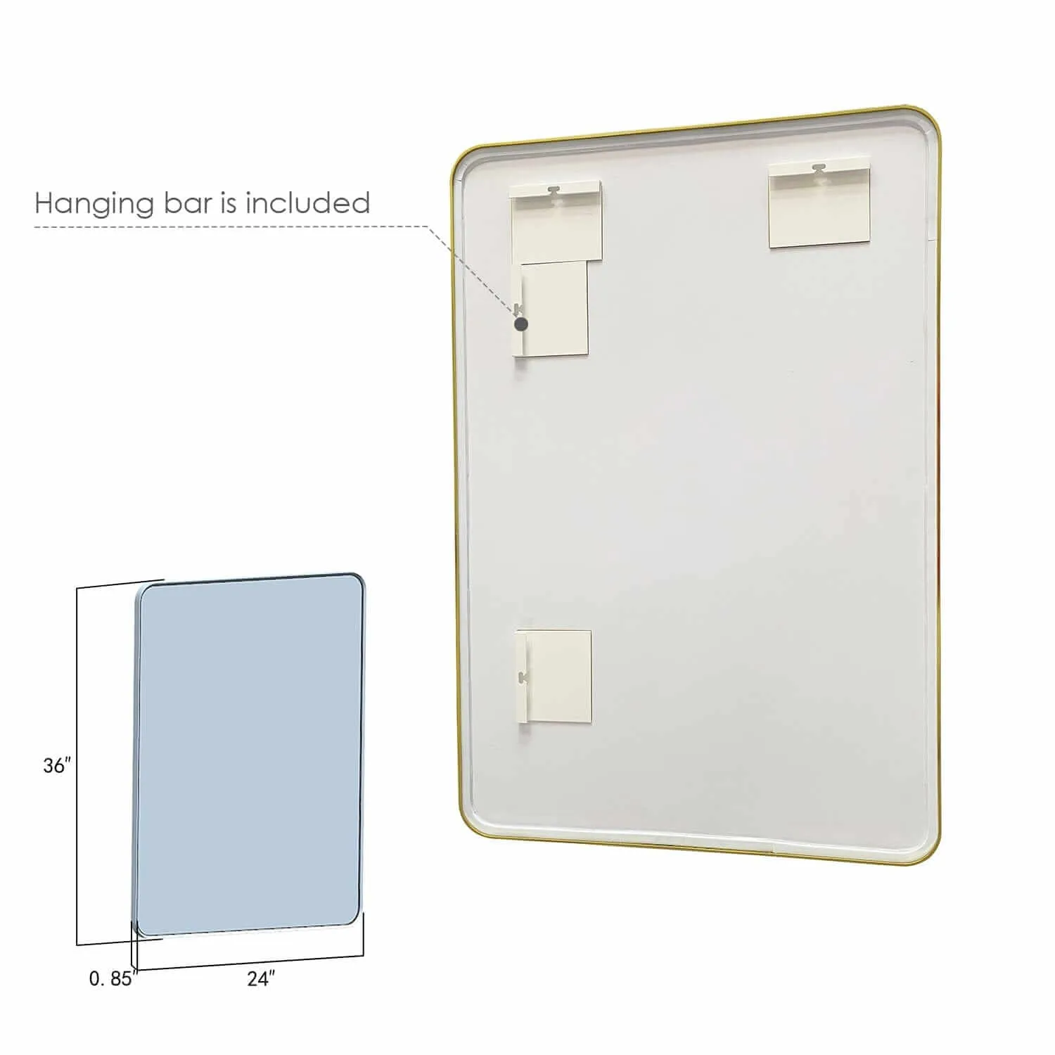 Altair Nettuno 24" Aluminum Framed Bathroom Mirror