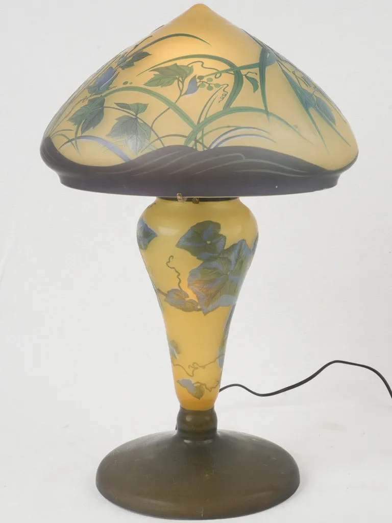 Art Nouveau Multilayered Glass Lamp in the Style of Gallé 22½"
