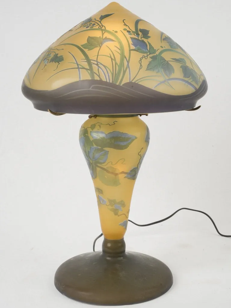 Art Nouveau Multilayered Glass Lamp in the Style of Gallé 22½"