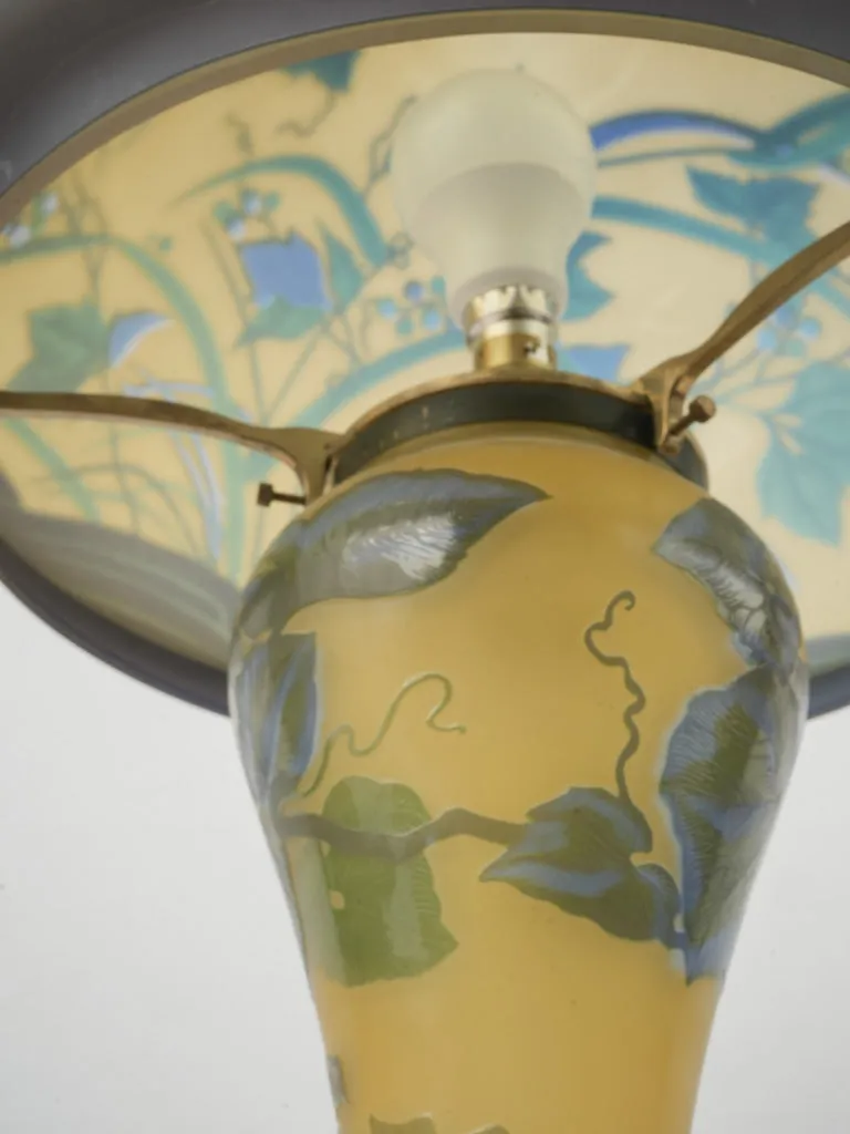 Art Nouveau Multilayered Glass Lamp in the Style of Gallé 22½"