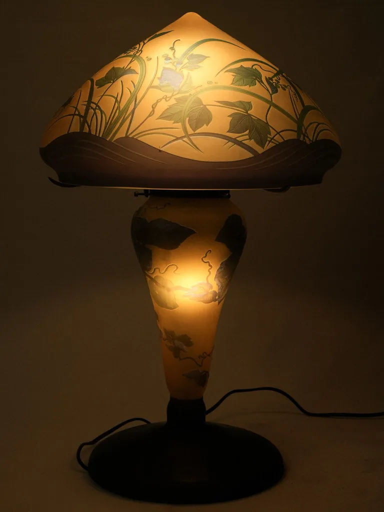 Art Nouveau Multilayered Glass Lamp in the Style of Gallé 22½"