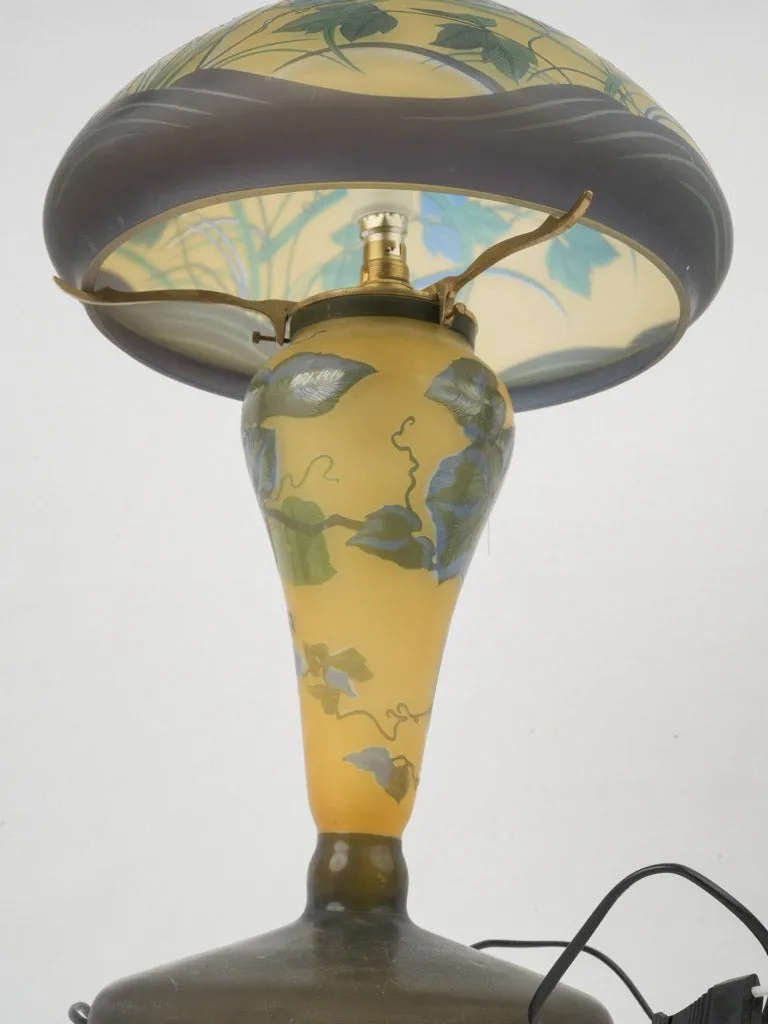Art Nouveau Multilayered Glass Lamp in the Style of Gallé 22½"