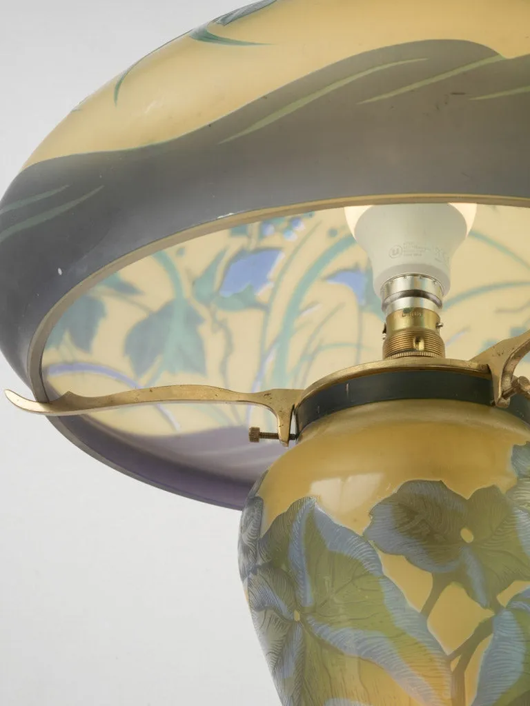 Art Nouveau Multilayered Glass Lamp in the Style of Gallé 22½"