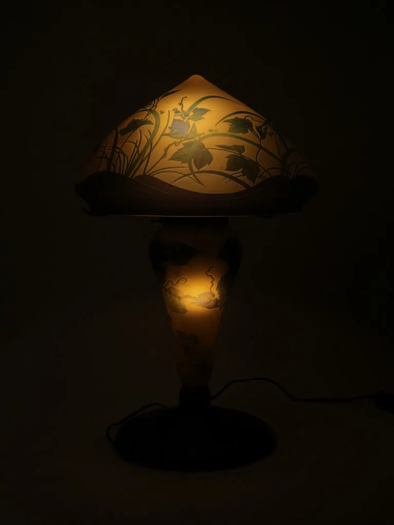 Art Nouveau Multilayered Glass Lamp in the Style of Gallé 22½"