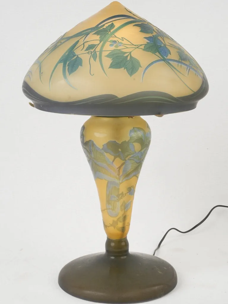 Art Nouveau Multilayered Glass Lamp in the Style of Gallé 22½"