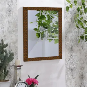 Art Street Wall Decorative Reflective Tranquility Mirror for Bathroom & Home Decor (Brown, 15x21 Inch)