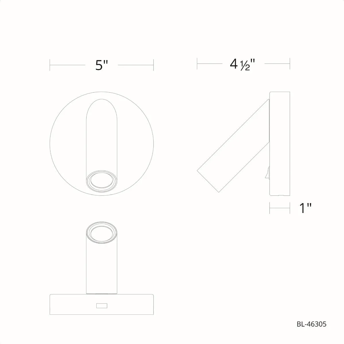 Aspire 5 in. LED Wall Sconce Black finish