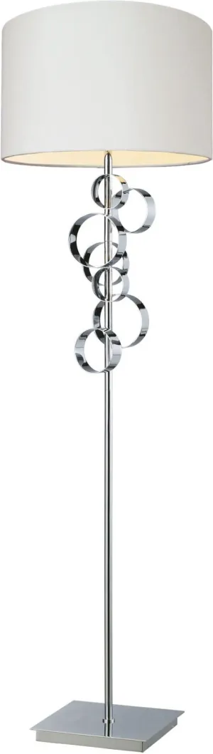 Avon Comtemporary Chrome Floor Lamp With Intertwined Circular Design