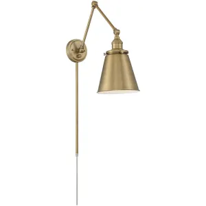 Bayard Plug In Swing Arm Wall Sconce Vintage Brass