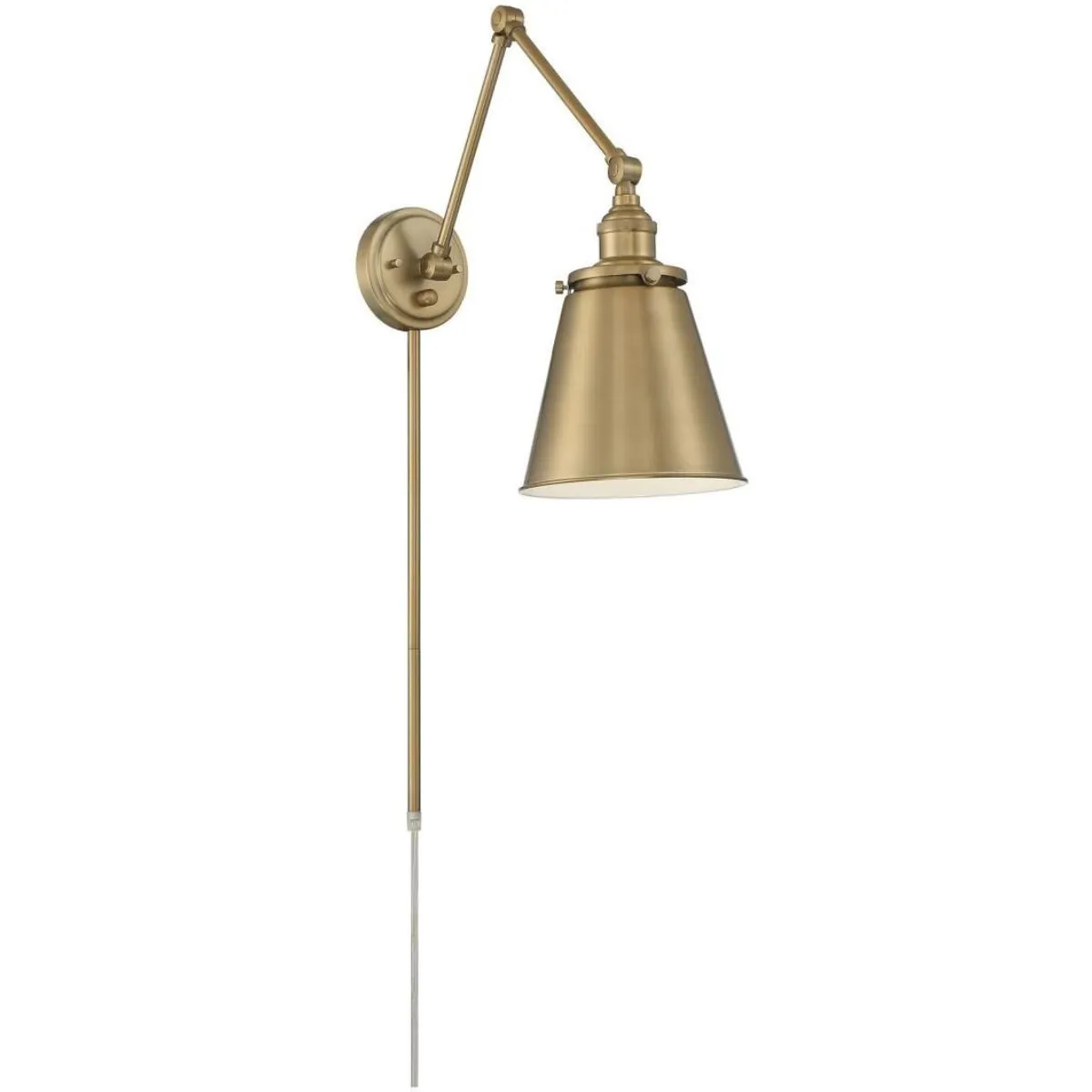 Bayard Plug In Swing Arm Wall Sconce Vintage Brass