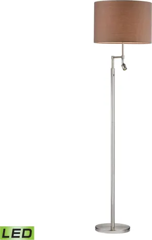 Beaufort Led Floor Lamp In Satin Nickel With Adjustable Led Reading Light