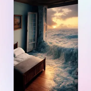 Bedroom Melting into the Ocean