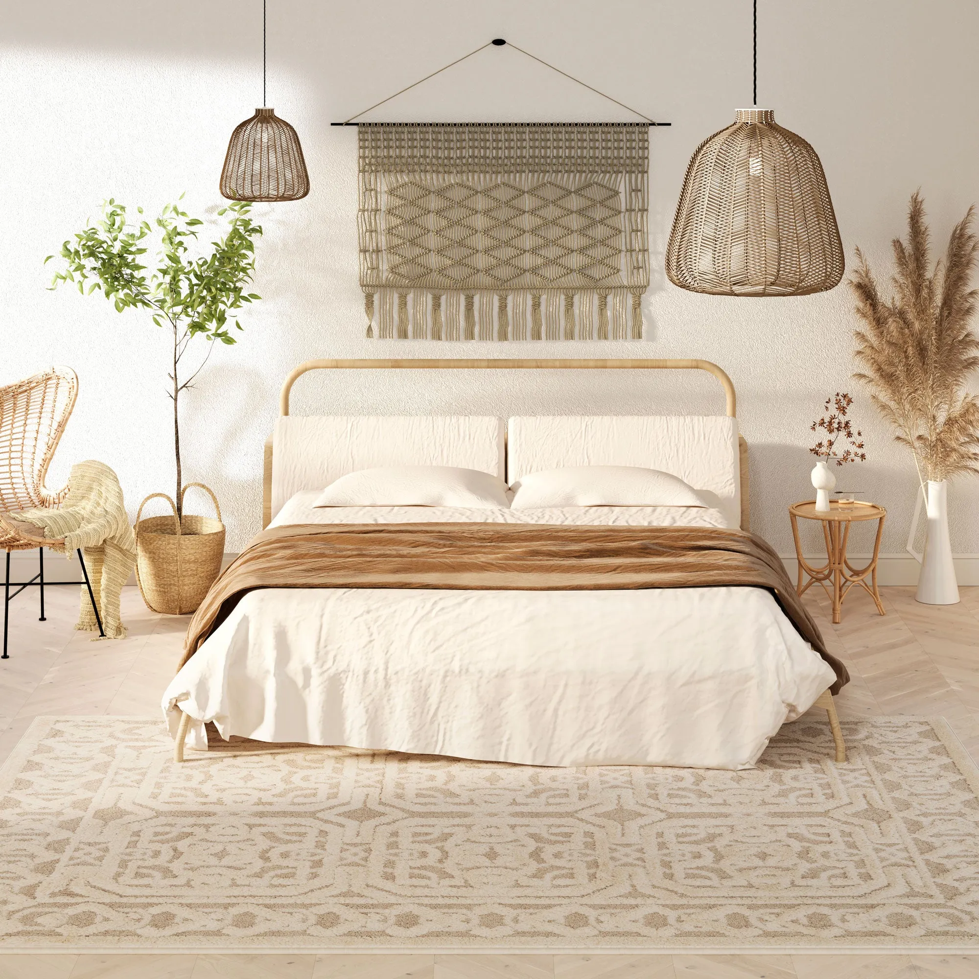 Beige White Heritage Rug - Meya